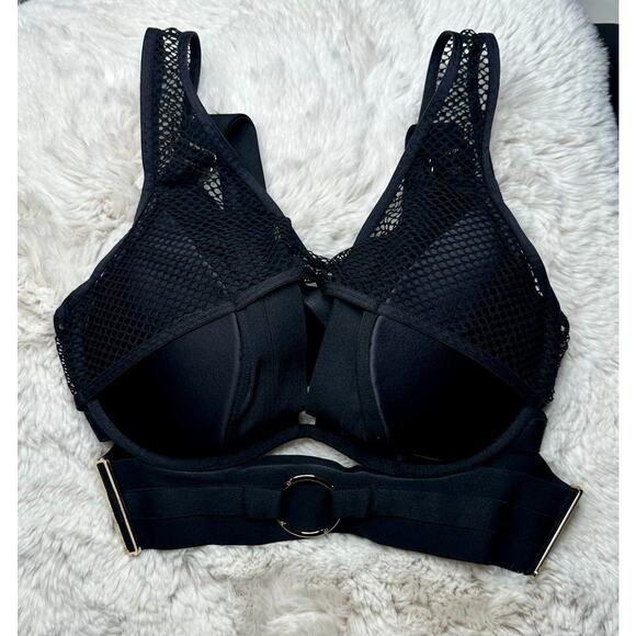 RARE🔥 Honey Birdette AXL🖤 Black Fishnet FULL 3 Piece Set 34DD, XS, XS Thong - Picture 3 of 13